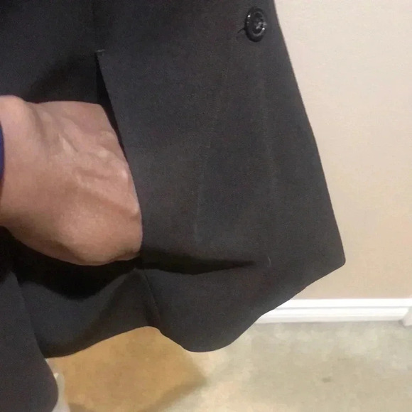 Anne Klein Brown Button Front Blazer with Pockets - Picture 7 of 9